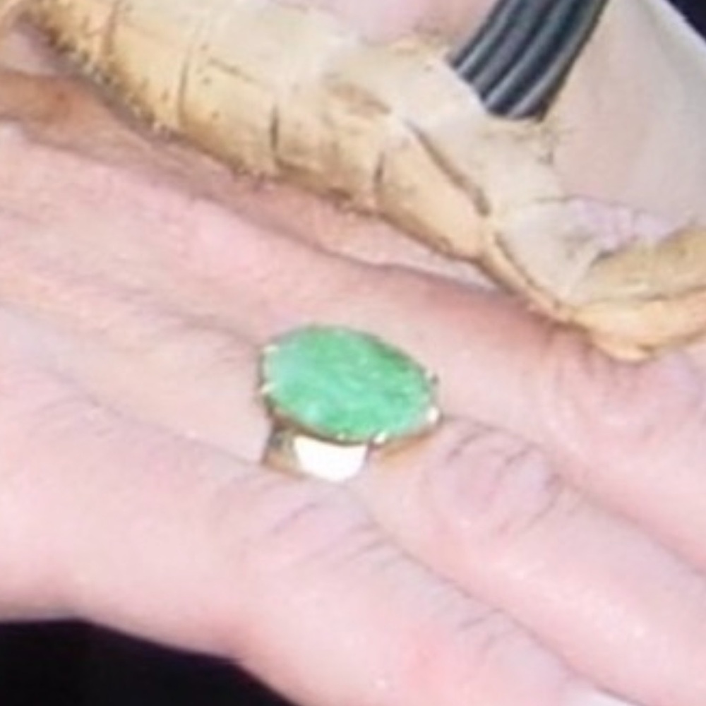 Carved jade Stone Ring